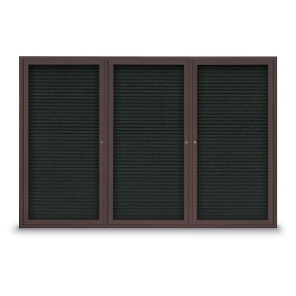 30"x36" 1-Door Enclosed Outdoor Letterboard, Black Felt/Bronze Alum